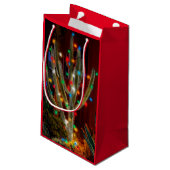 ライト付きクリスマス白熱［赤熱］光を放つサボテン スモールペーパーバッグ (裏面アングル)