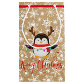 ライト付きクリスマス紙バッグルック スモールペーパーバッグ (裏面)