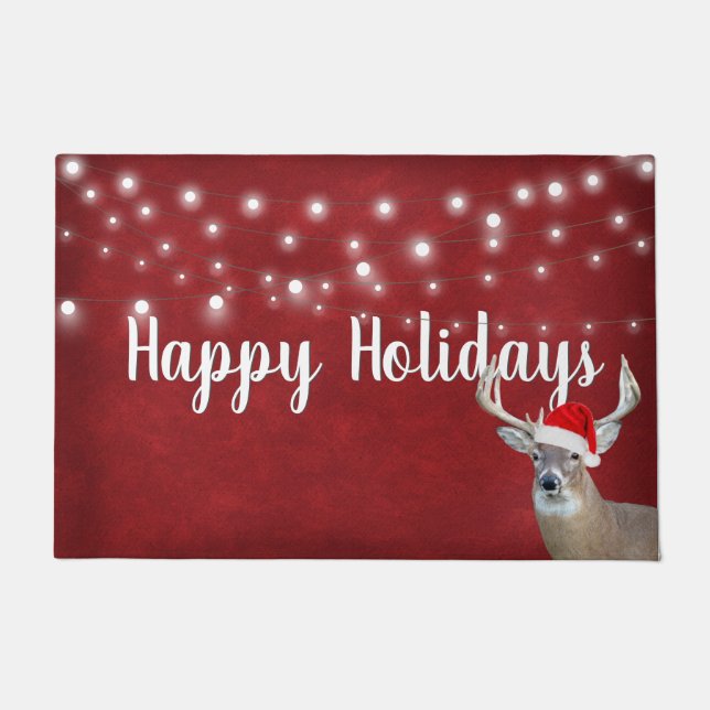 ライト付きクリスマス鹿 ドアマット (正面)