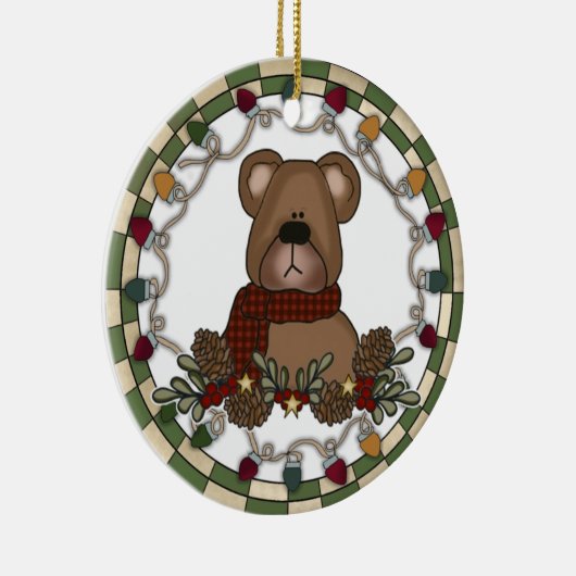 ライト付きテディベアオーナメント セラミックオーナメント (右)