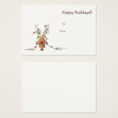 ライト付きトナカイのクリスマスプレゼントラベル (正面&裏面)