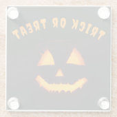 ライト付きハロウィーンのカボチャのちょうちん ガラスコースター (裏面)