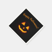 ライト付きハロウィーンのカボチャのちょうちん スタンダードカクテルナプキン (角)
