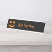 ライト付きハロウィーンのカボチャのちょうちん デスクネームプレート (正面)