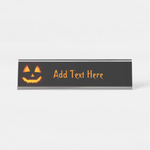 ライト付きハロウィーンのカボチャのちょうちん デスクネームプレート