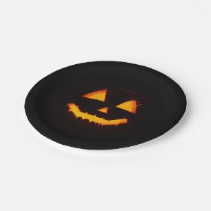 ライト付きハロウィーンのカボチャのちょうちん ペーパープレート