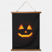 ライト付きハロウィーンのカボチャのちょうちん 吊り下げ型タペストリー (正面)