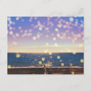 ライト付きブライト白熱［赤熱］光を放つンビーチ シーズンポストカード