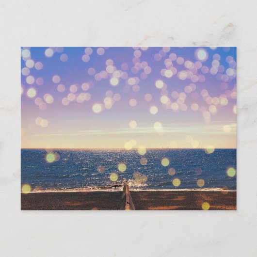 ライト付きブライト白熱［赤熱］光を放つンビーチ シーズンポストカード (正面)