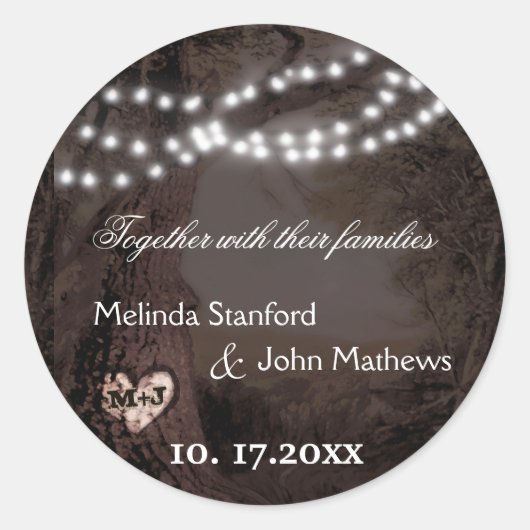 ライト付き彫りハートツリー ラウンドシール (正面)