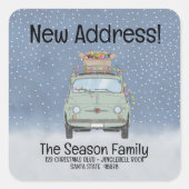 ライト付き新しい住所フィアット500 スクエアシール (正面)