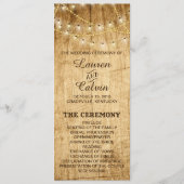 ライト付き田舎結婚式の式プログラム プログラム (正面)