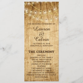 ライト付き田舎結婚式の式プログラム プログラム