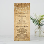 ライト付き田舎結婚式の式プログラム プログラム (スタンド正面)