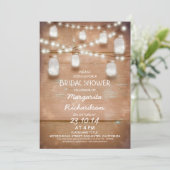 ライト付き素朴なメイソンジャースブライダルシャワー招待状 招待状 (スタンド正面)