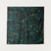 ライト付き緑のクリスマスツリー タペストリー (正面(横))