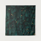 ライト付き緑のクリスマスツリー タペストリー (正面)