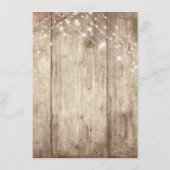ライト付素朴き薄茶色の木結婚材 エンクロージャーカード (裏面)