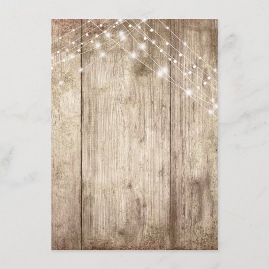 ライト付素朴き薄茶色の木結婚材 エンクロージャーカード (裏面)