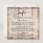 ライト付素朴き薄茶色の木結婚材 招待状 (正面)