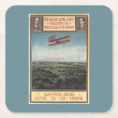 ライト兄弟の飛行機 スクエアペーパーコースター (正面)