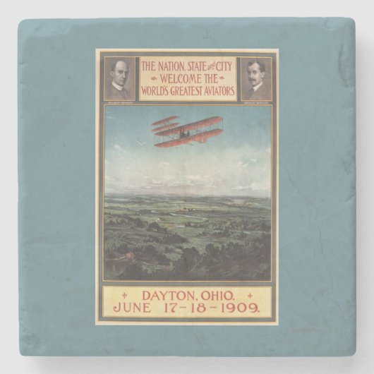 ライト兄弟の飛行機 ストーンコースター (正面)