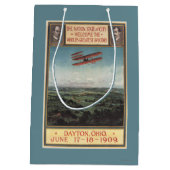 ライト兄弟の飛行機 ミディアムペーパーバッグ (裏面)