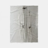 ライト兄弟フライヤー第1飛行機航空便 フリースブランケット (正面)