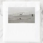 ライト兄弟フライヤー第1飛行機航空便 長方形シール (バッグ)