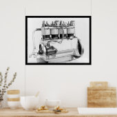 ライト兄弟航空機エンジン1911 ポスター (キッチン)