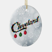 ライト円形のオーナメントPERSONLIZEのクリーブランドそれ! セラミックオーナメント (右)