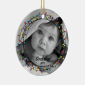 ライト写真のクリスマスのオーナメントの円 セラミックオーナメント (右)