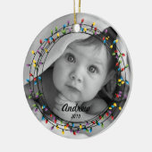 ライト写真のクリスマスのオーナメントの円 セラミックオーナメント (左)