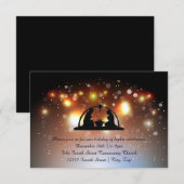 ライト出生3x5Christmasの招待状の休日 出欠カード (正面/裏面)