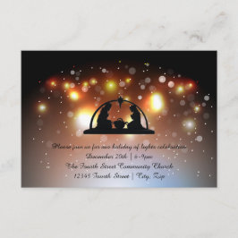 ライト出生3x5Christmasの招待状の休日 出欠カード