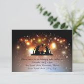 ライト出生3x5Christmasの招待状の休日 出欠カード (スタンド正面)