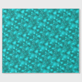 ライト及び雪片のティール（緑がかった色） -クリスマス ラッピングペーパー (フラット)