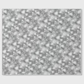 ライト及び雪片の銀-クリスマス ラッピングペーパー (フラット)