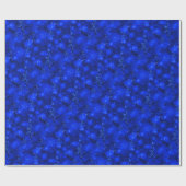 ライト及び雪片の青クリスマス ラッピングペーパー (フラット)