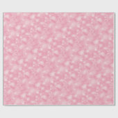 ライト及び雪片、ピンク-クリスマス ラッピングペーパー (フラット)