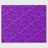 ライト及び雪片、紫色-クリスマス ラッピングペーパー (フラット)