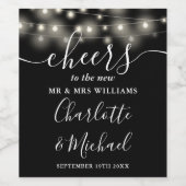 ライト夫妻の応援白黒結婚 ワインラベル (シングルラベル)