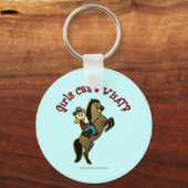 ライト女性のカーボーイオンホース キーホルダー (正面)