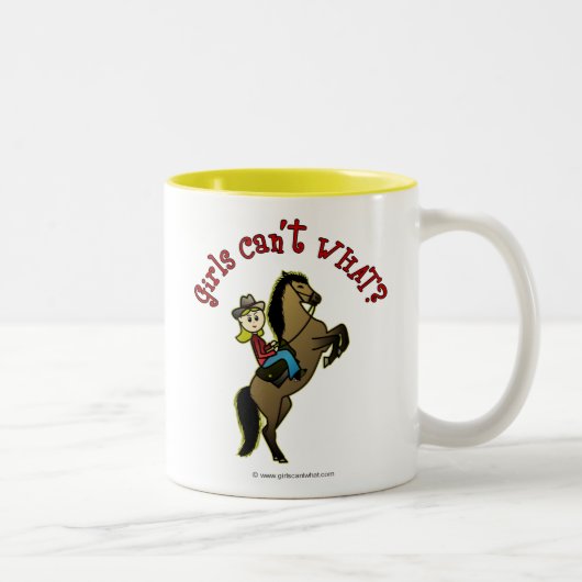 ライト女性のカーボーイオンホース ツートーンマグカップ (右)