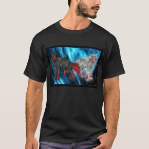 ライト対暗いオオカミのTシャツ Tシャツ