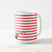 ライト怒付きキュートなクリスマスブラック猫 コーヒーマグカップ (正面右)