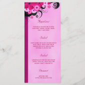 ライト明るい赤紫色フローラ結婚のディナーメニューカード メニュー (裏面)