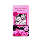 ライト明るい赤紫色結婚フローラの写真の優先ラベル ラベル (正面)