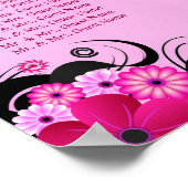 ライト明るい赤紫色結婚フローラの9テーブル座席表 ポスター (角)