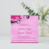 ライト明るい赤紫色5.25のリハ結婚ーサルディナー招待状 招待状 (スタンド正面)